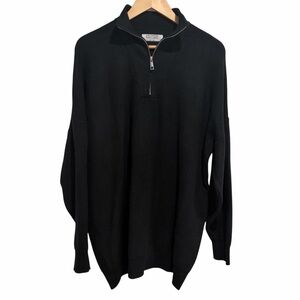 Brunette the Label Women’s Quarter-Zip Long Sleeve Rib Knit Pullover Sweater